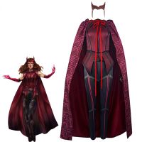 Wanda Vision สการ์เล็ตวิชชุดคอสตูมคอสเพลย์ผู้หญิงผ้าคลุมผู้ใหญ่เสื้อกางเกงฮาโลวีนเครื่องแต่งกายงานรื่นเริง Maximoff