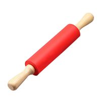 Silicone Rolling Pin with Wooden Handle Dough Roller Dough Pizza Pastry Pie Pasta and Cookies Baking Tools Bread  Cake Cookie Accessories