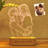 Personalized Custom Photo 3D Lamp Photo&amp;Text Custom Night Light Wedding Anniversary Birthday Mothers Day Fathers day Gift