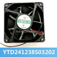 1ชิ้น DC24V YTD241238S03202 0.30A 3200RPM แชสซีเครื่องเชื่อมพัดลมทำความเย็น12CM