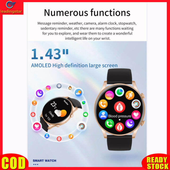 leadingstar-rc-authentic-l52pro-smart-watch-non-invasive-blood-sugar-ecg-heart-rate-blood-pressure-body-temperature-health-detection-for-men-women