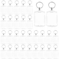 【CW】☋  10/5pcs Photo Frame Keychain Picture Insert Blank Keyrings with Split Snap-in