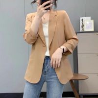 COD DSFGERRTYTRRE Small Suit Thin Section Women Casual Blazer Coat Summer New Ladies Chic All-Match Drape Loose Formal Suit Jacket Women Temperament Elegant Office Work Blazer Coat Plus Size S-4XL