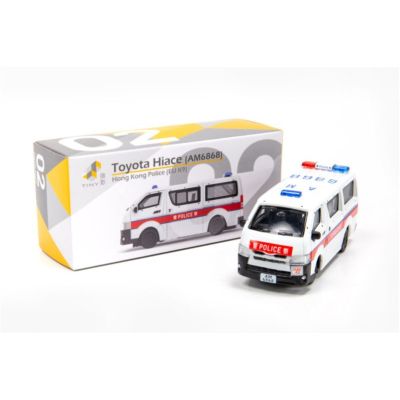 Diecast 1/64 Car Model HIACE Police Car Model Alloy Toyota Hiace AM6865 Simulation Play Vehicle Adult Collection Gifts for Boys