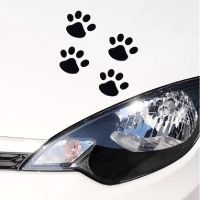 【cw】1 Set 4 Pcs Car Sticker Cool Design Paw Animal Dog Cat Bear Foot Prints Footprint Decal Car Stickers Silver Gold Redhot