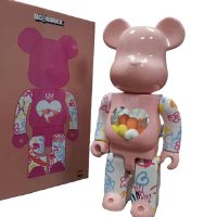 Bearbrick 400% มาเก๊า Limited Powder Um Powder Egg Millennium Violent Bear Building Blocks Bear Decorations Fashion Play