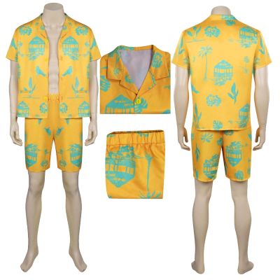 AEOZAD Ken fantasia คอสเพลย์ masculina camisa e กางเกงขาสั้น moda praia roupas Fantasia terno disfarçado Carnaval Halloween verão
