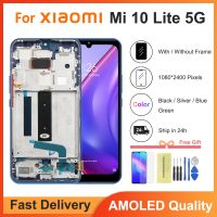 Super AMOLED Screen For Xiaomi MI 10 Lite 5G Display Fingerprint Function 10 Touch Screen Replacement For MI10 Lite 5G Global