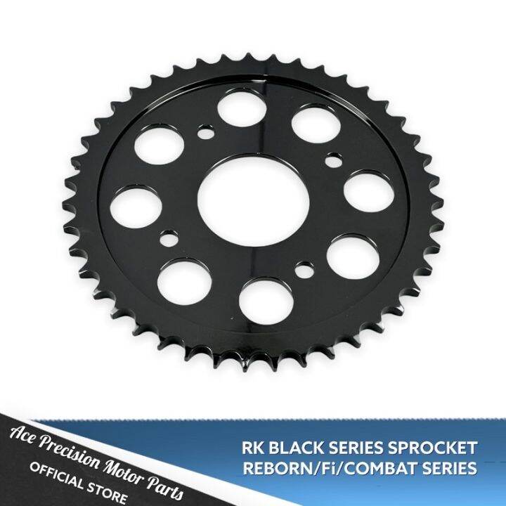Japan RK BLACK SERIES REAR SPROCKET ONLY LIGHTENING HOLE CBR V4/ KING/ REBORN/ RAIDER150 Fi/GSX