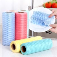 ☋◘☬ 50 Pieces/roll Kitchen Cleaning Wipes Disposable Lazy Wipes Baijie Household Washable Wipes Environmental Protection