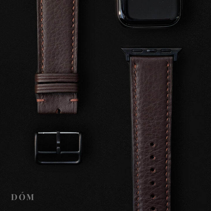 สายนาฬิกา-apple-watch-strap-dom-type-04-สายนาฬิกาหนังแท้-full-grain-สายแอปเปิ้ลวอชหนังแท้-apple-watch-6-amp-7-and-apple-watch-ultra