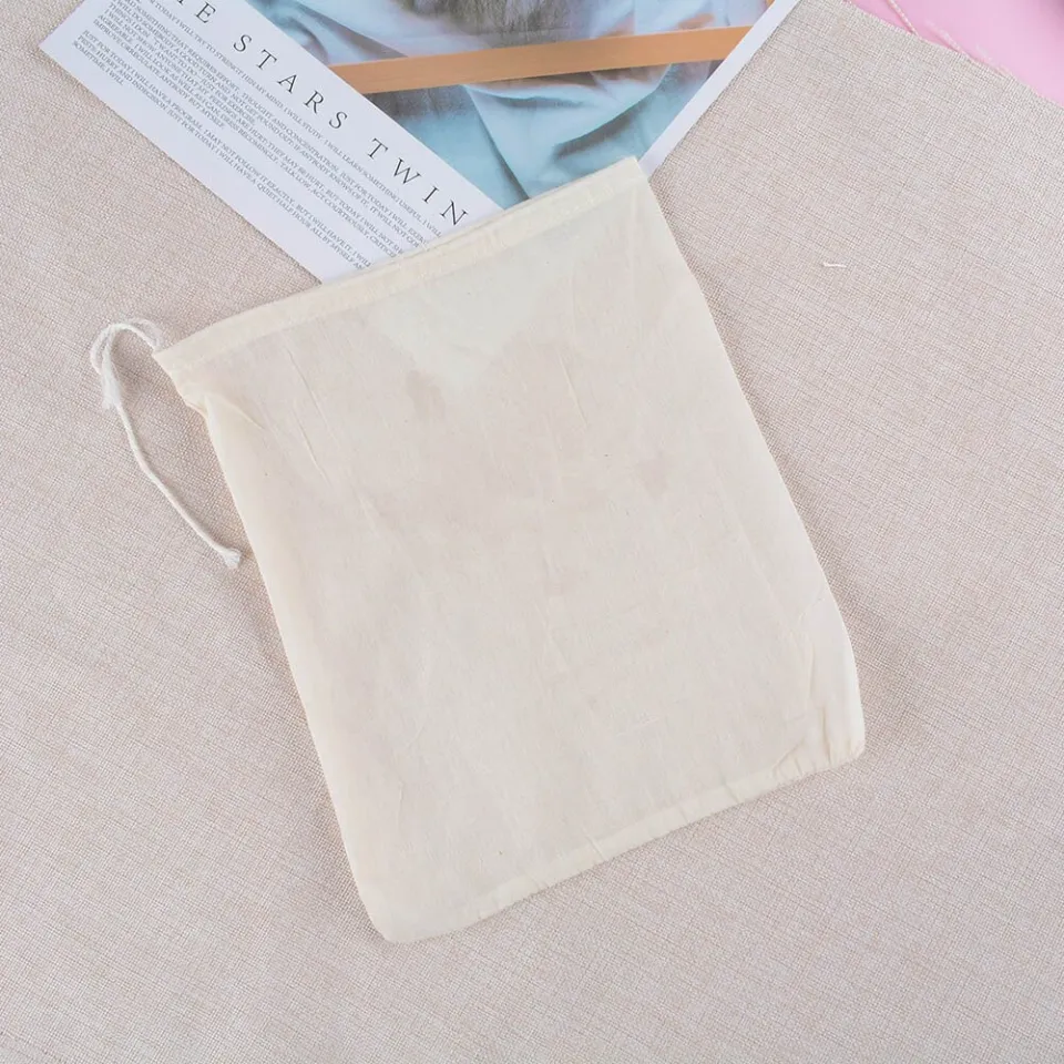 1 5 10pcs Mesh Bag Bolsa De Tela Cotton Linen Reusable Food Filter Mesh Bag  Nut Milk Bean Muslin Fish Soup Cook Boiling 26X20cm