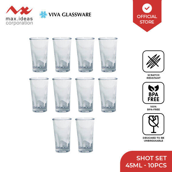 Viva Glassware 10pc 1.5oz/45ml Clear Shot Glass BPA Free Lazada PH