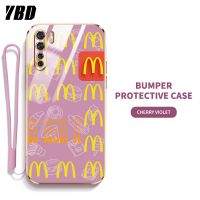 YBD เคสโทรศัพท์ออกแบบ McDonald สำหรับ OPPO Reno 5 Pro Reno 4 Pro Reno 6 Pro Reno 6Z Reno 3 4G A91 F15 ปกป้องเลนส์ หรูหราชุบ6D ซิลิโคนนิ่ม