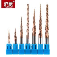 【DT】hot！ HUHAO Carbide Router Bit Tapered End Mills 2 Flutes  HRC55 Milling Endmill Wood Metal Engraving