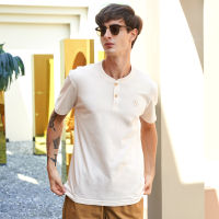 OASIS เสื้อยืด คอกลม ผู้ชาย เนื้อผ้า Cotton 100% T-shirt รุ่น MTF-1670  สีเบจ