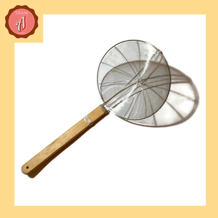 Stainless Steel Strainer 10 inch diameter with Wooden Handle Lazada PH