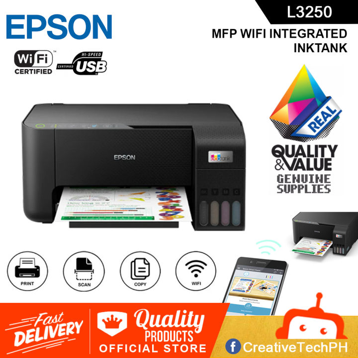 Epson Ecotank L3250 A4 Wi Fi All In One Ink Tank Printer Print Scan Copy Lazada Ph 0563