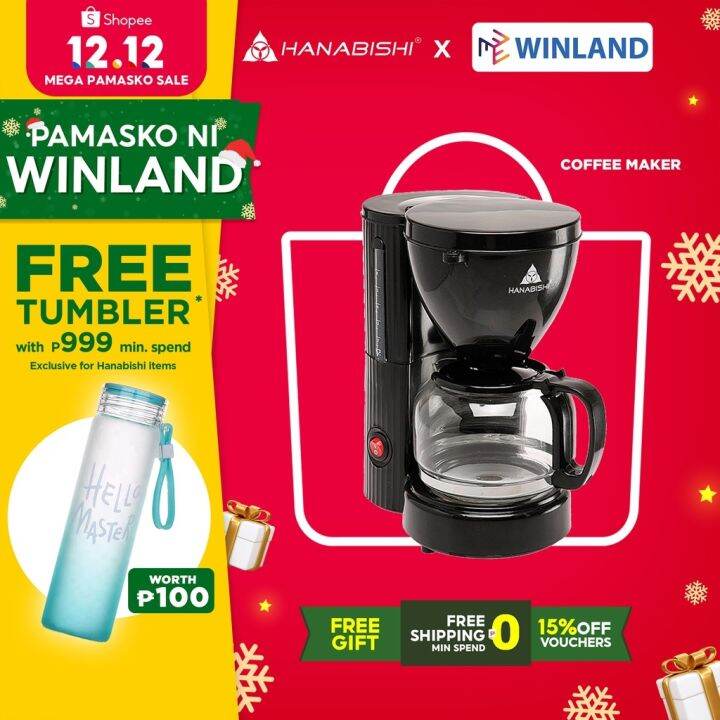 HANABISHI by Winland Portable 6 cups Capacity Coffee Cafe Maker Machine