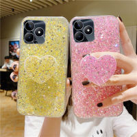 เคส TPU แฟชั่นใหม่2023เคสโทรศัพท์ Realme C53 C51 C53NFC นิ่มสำหรับ Realmec51ฝาหลังซิลิโคนส่องแสงเป็นประกายวิบวับกลิตเตอร์ Realme C53 NFC พร้อมที่ยึดความรัก