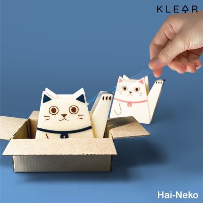 KlearObject Hai neko tape dispenser แท่นใส่สก๊อตเทป แกน 1 นิ้ว แท่นตัดเทปใส แท่นตัดสก๊อตเทป วางทับกระดาษ รูปแมว แท่นตัดเทป แท่นตัดสก๊อตเทป ที่ตัดเทป