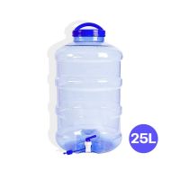 Premiumwater tank ถังน้ำ ถังน้ำดื่ม PET ขนาด 25 ลิตร ถังน้ำมีก๊อกพร้อมหูหิ้ว รุ่น ลาย 1