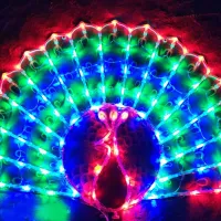 【DingdongLED store/Hot sale】Parol LED Flashing Peacock Lantern Five-star Dazzling Christmas Lantern Light Christmas Tree Decoration Highlight Multi-color Party Holiday Atmosphere Decoration EU