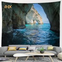 Ocean Cave Wall Tapestry Kawaii Room Decor Hippie Boho Natural Landscape Tapestry Wall Hanging Bedroom Home Aesthetic Decoration