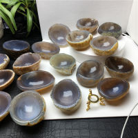 Colorful Gray Agate Bowl Jewelry Box With Crystal Stone Healing Home Decor