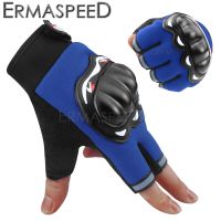 Fingerless Motorcycle Gloves Summer Breathable Knuckle Protection Moto Riding Racing Motorbike Protective Gear Half Finger Glove