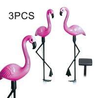 S2T 3ชิ้น/เซ็ตโคมไฟ LED พลังงานแสงอาทิตย์ Flamingos Garden Home Yard Pathway ไฟตกแต่ง