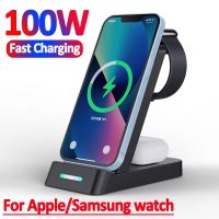 ZZOOI 100W 3 in 1 Wireless Charger Stand For iPhone 14 13 12 11 Samsung S22 S21 Galaxy Apple Watch 8 7 6  Fast Charging Dock Station