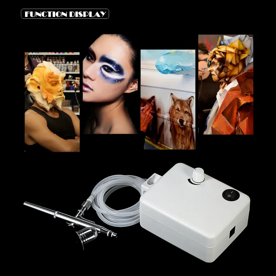 Multi-purpose Airbrush Mini Air Compressor Set Gravity Feed Air Brush Kit  For Art Painting Tattoo Manicure Craft Cake Spray Model Air Brush Nail Tool