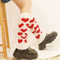 【CW】 Korean Leg Warmers Student Knitted Calf Socks Stretchy Boot Cuffs Foot Covers Streetwear