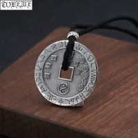 100% 925 Silver Fengshui Taichi Pendant Necklace Lucky Taichi Bagua Pendant Necklace Good Luck Amulet