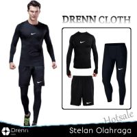 【hot sale】● D19 Full SET Mens Sports Shirt Cuff Long Sleeve Finger Hole Long Leggings And Sports Shorts