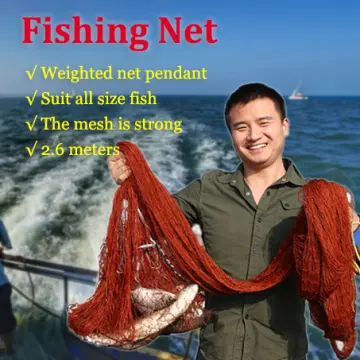 8Ft 2.4M Fishing Net Bait Easy Throw Hand Cast 3/4 inch Strong Nylon Mesh +  Sinker - AliExpress