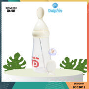 Bình ăn dặm Silicone Dolphin 200ml cho bé tập ăn dặm với các loại cháo