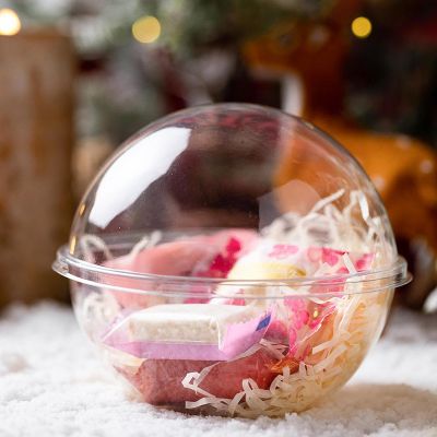 20pcs 700ml Plastic Mousse Cake Ball Transparent Round Spherical Dessert Cake Box Large Capacity Baking Packaging Container