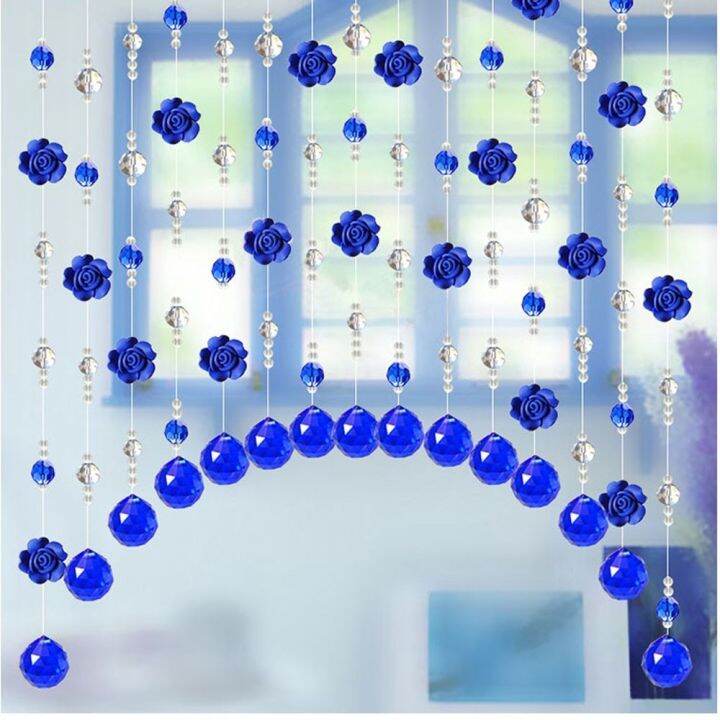 home-decoration-crystal-glass-rose-bead-curtain-one-meter-with-pendant