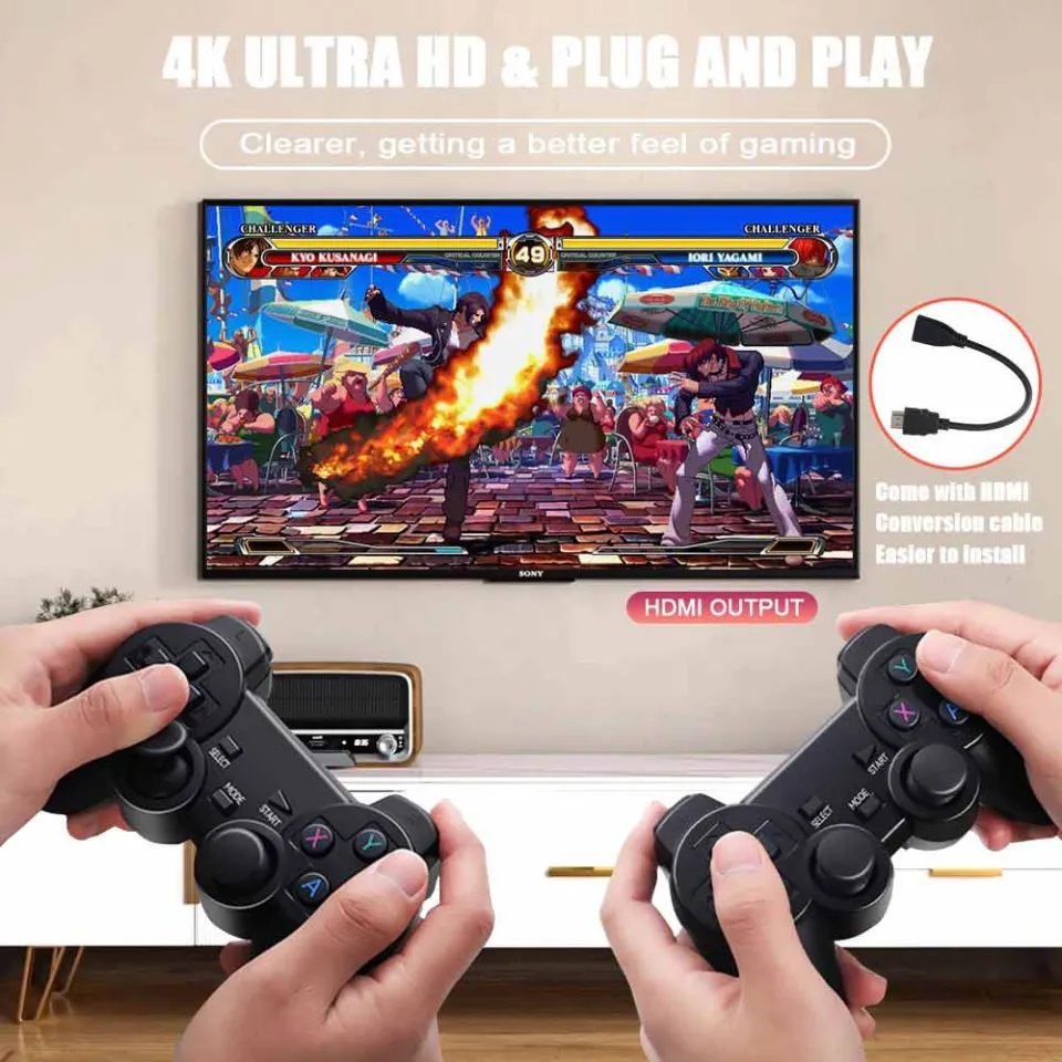 4K Game Stick X2 Plus128G 40000 Games Retro Game Console 3D HD Video Game  Console 2.4G Controller For PSP PS1 GBA Birthday Gift