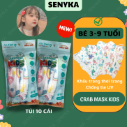 Khẩu trang trẻ em chống tia uv hình cua 4 lớp kháng khuẩn ngăn bụi ôm sát