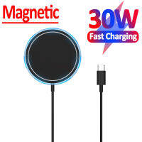 30W Magnetic Wireless Charger Pad Stand สำหรับ Macsafe 13 12 Pro Max Mini Type C Induction Fast Wireless Charging Station