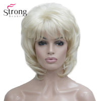 StrongBeauty Short Layered Blonde Classic Cap Full Synthetic Wig Womens Hair Wigs COLOUR CHOICES