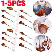 ✺﹍ 1-5PCS Wood Rice Spoon Durable Kitchen Utensils Cold and Heat Resistant Wood Kitchen Gadgets Soup Spoons Scoop Kitchen Tool