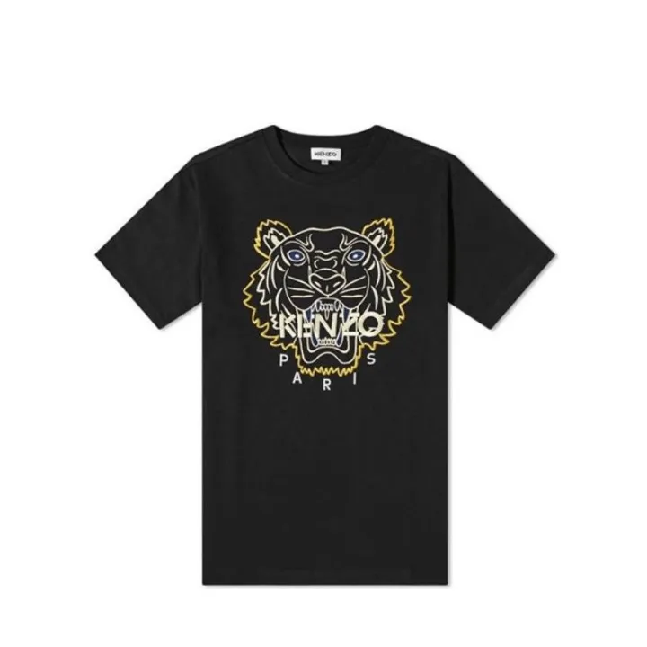 2tzk-version-ken2023-tiger-head-embroidery-mens-and-womens-short-sleeve-t-shirt-half-round-neck-casual-summer-new