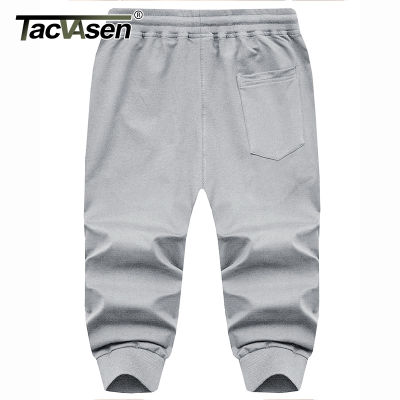 TACVASEN Casual Shorts 34 Jogger Capri Pants Mens Breathable Below Knee Outdoor Sports Gym Fitness Shorts with Zipper Pockets