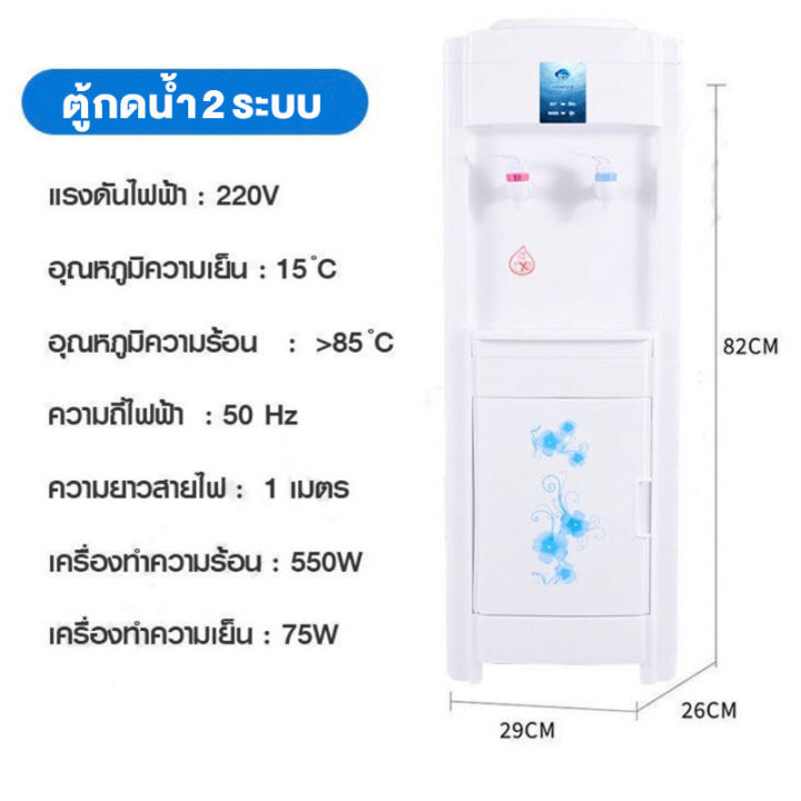 ตู้กดน้ำ-ตู้ทำน้ำร้อนน้ำเย็น-เครื่องกดน้ำ-ตู้กดน้ำ2ระบบ-มีระบบตัดไฟอัตโนมัติเวลาน้ำแห้ง-water-dispenser-มีบริการหลังการขาย-สินค้าพร้อมส่ง