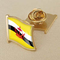 Brunei Darussalam Countries Brunei Darussalam National Flag Crystal Drop Resin Badge Brooch Flag Badges of All Countries in the World All-metal Brooch Copper Brooch Collection