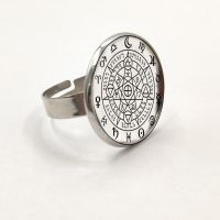 Sigil Black Magic Witchcraft Power Of Three Ring Statement Silver Ring For Women Dress Accessories